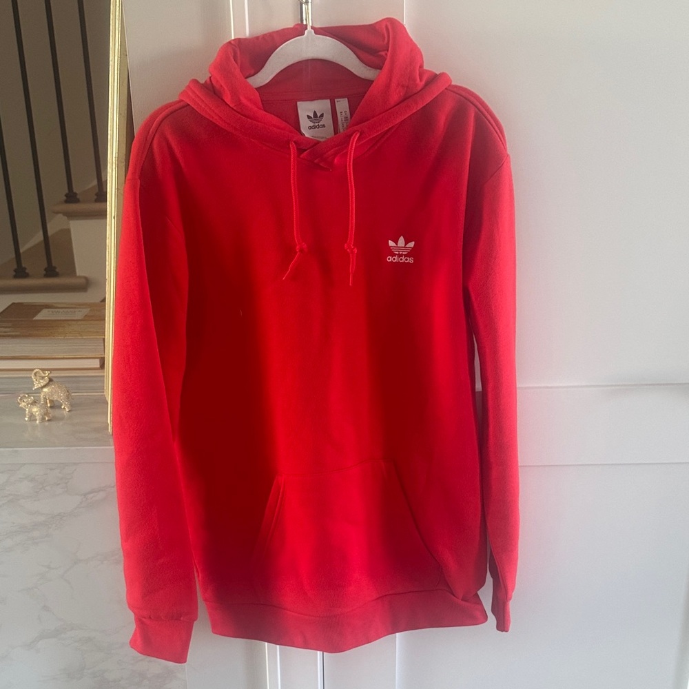 Adidas Men's Bold Red Hoodie and Track Pants